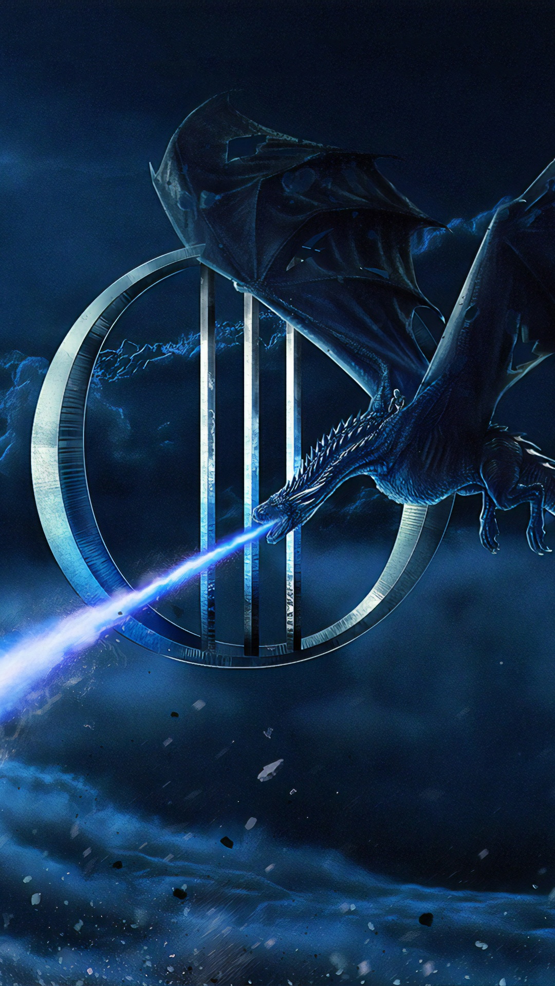 Peinture Abstraite Blanche et Bleue. Wallpaper in 1080x1920 Resolution