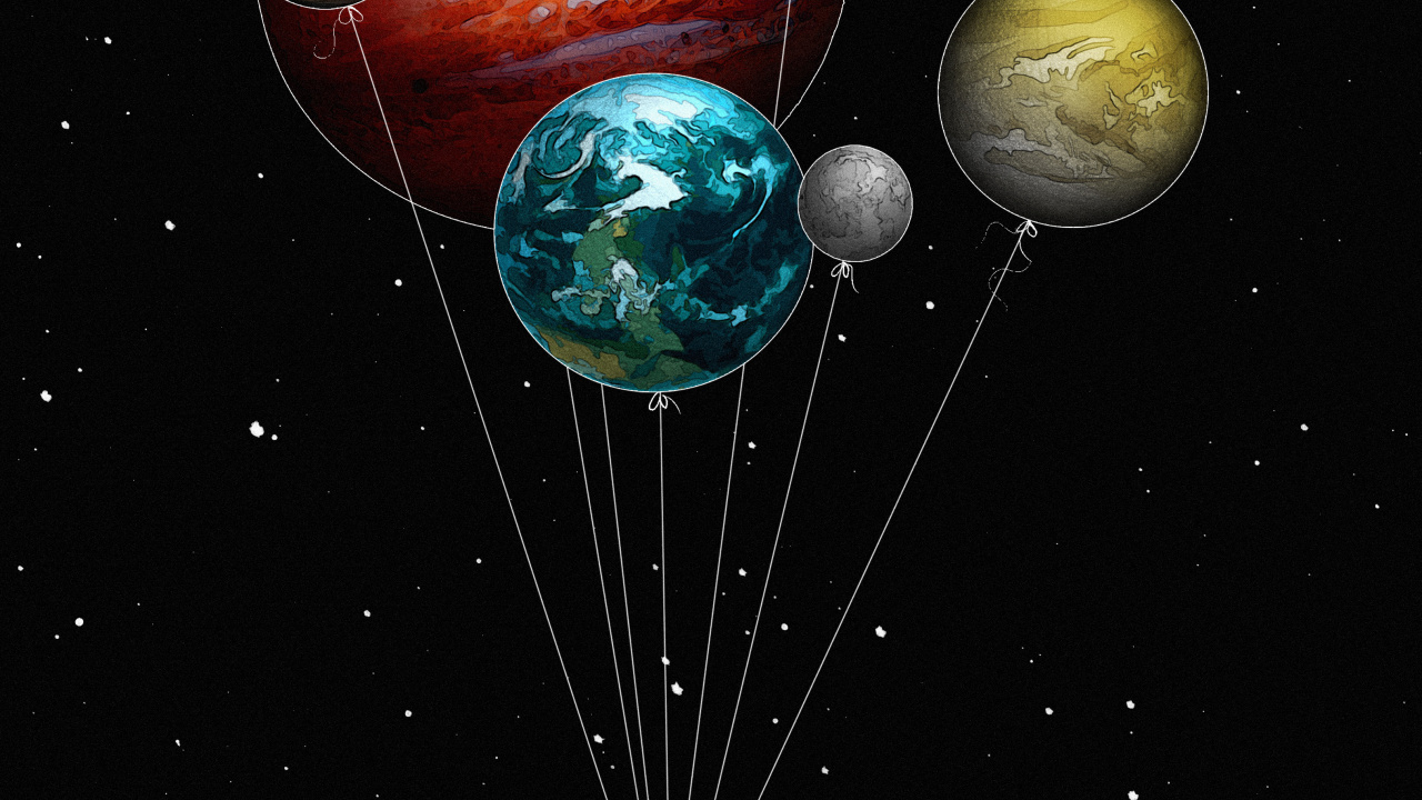 Astronauta Con Globos, Globo, Espacio, Astronauta, el Espacio Exterior. Wallpaper in 1280x720 Resolution