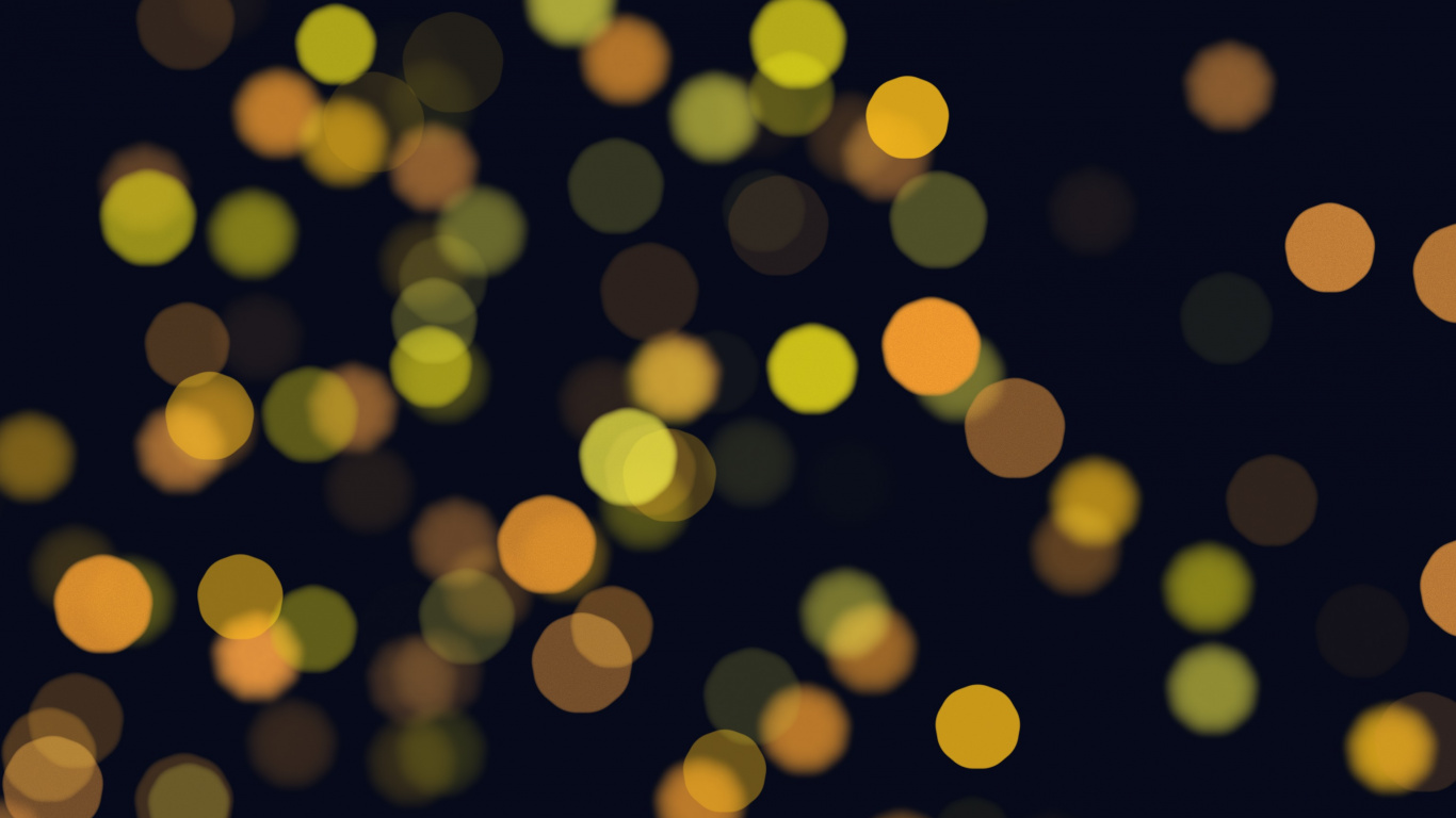 Yellow and White Bokeh Lights. Wallpaper in 1366x768 Resolution