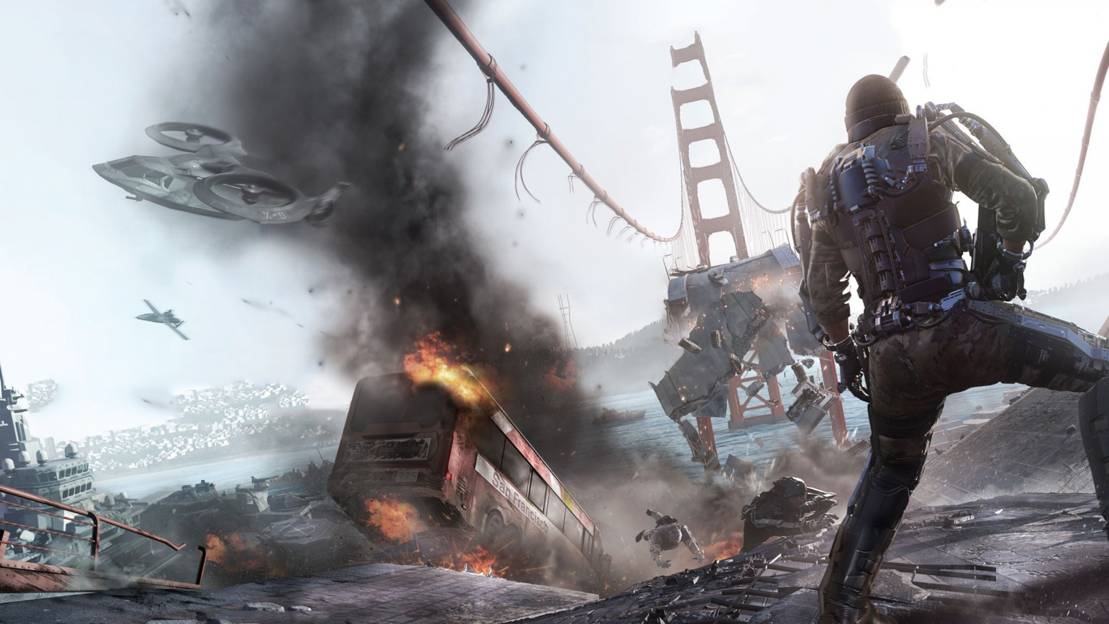 Call of Duty Advanced Warfare, Call of Duty 4 Modern Warfare, Jeu Pc, Catastrophe, Guerre. Wallpaper in 3840x2160 Resolution