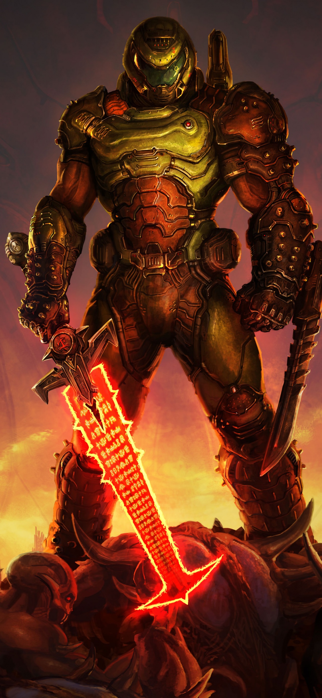 Doom Eternal, Doom, Bethesda Softworks, Playstation 4, Cartoon. Wallpaper in 1125x2436 Resolution