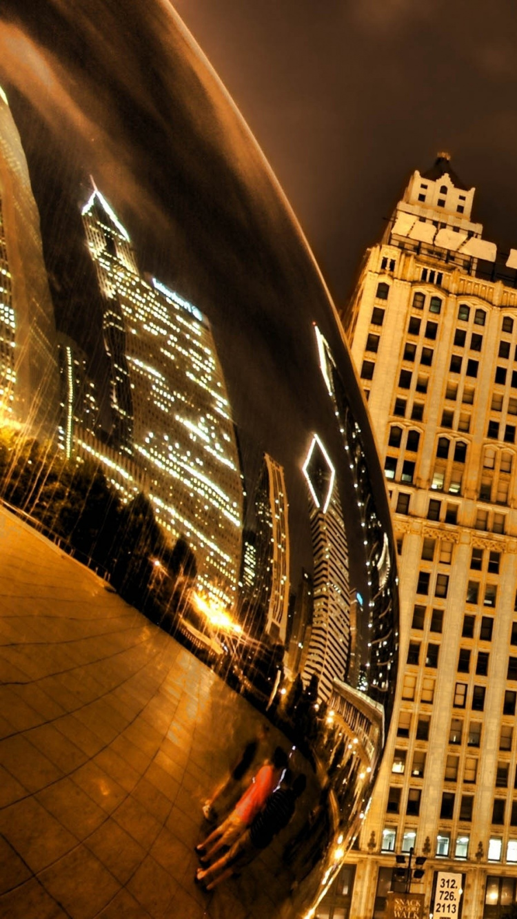 Immeubles de Grande Hauteur Pendant la Nuit. Wallpaper in 750x1334 Resolution