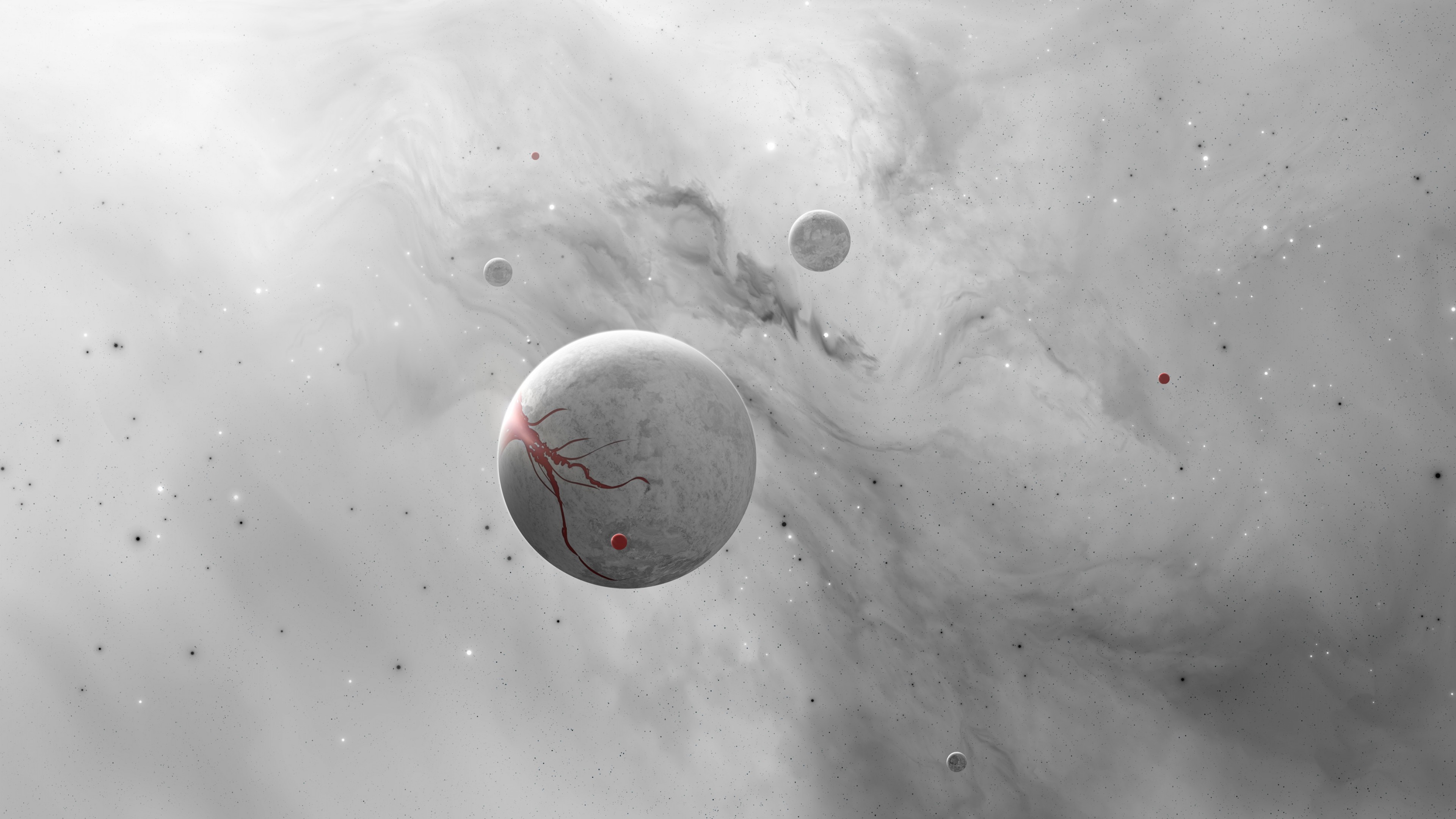 Ilustración de Luna Blanca y Roja. Wallpaper in 3840x2160 Resolution