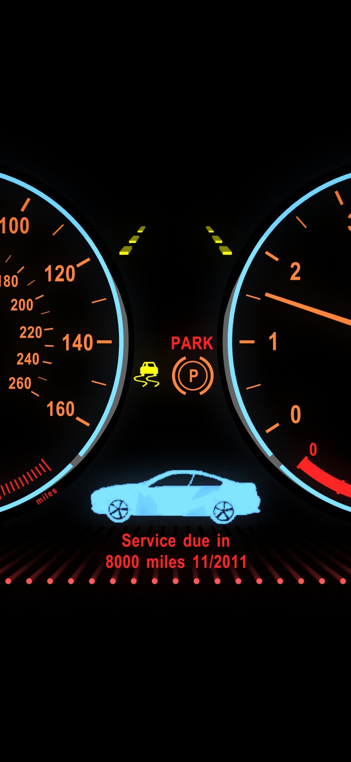 Black and White Analog Instrument Panel Cluster. Wallpaper in 1125x2436 Resolution