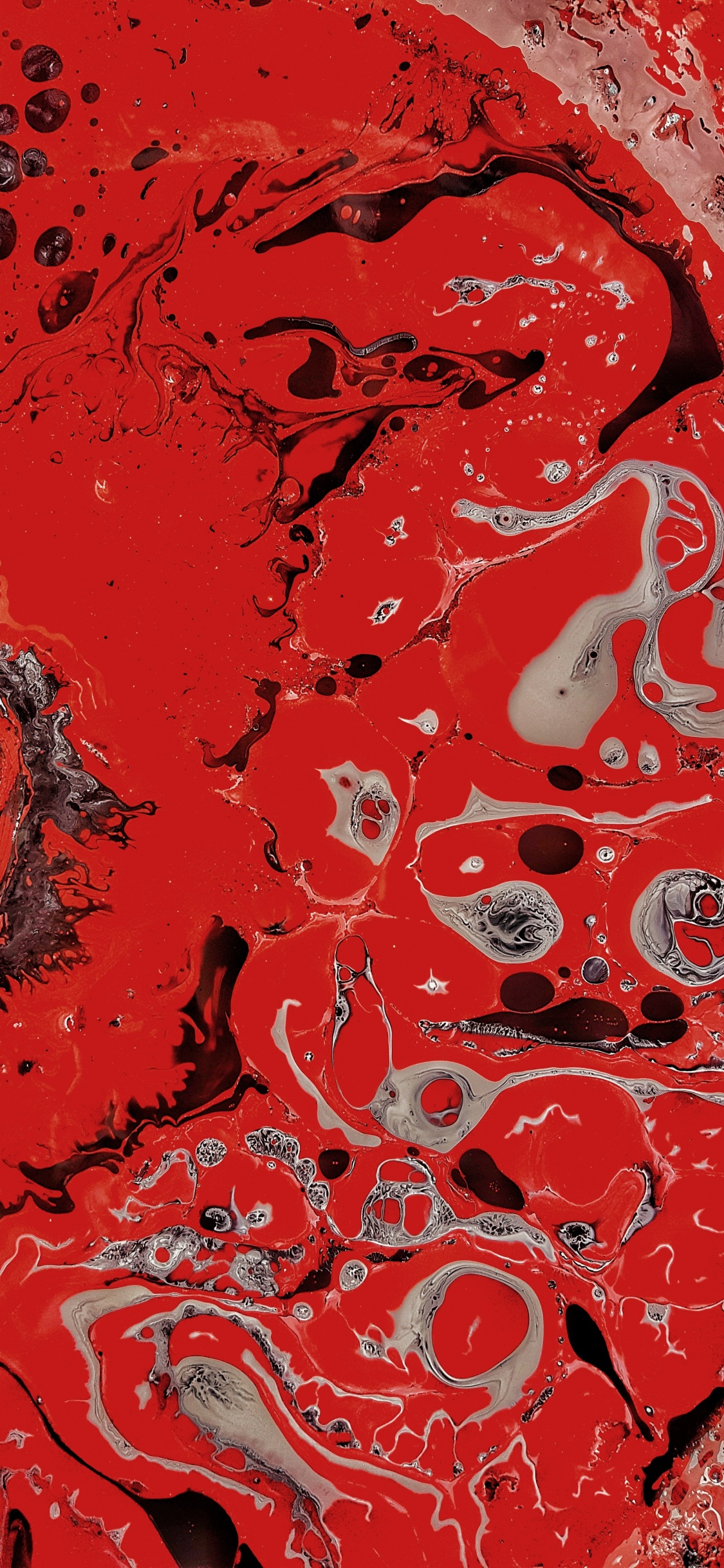 Rote Und Weiße Abstrakte Malerei. Wallpaper in 1125x2436 Resolution