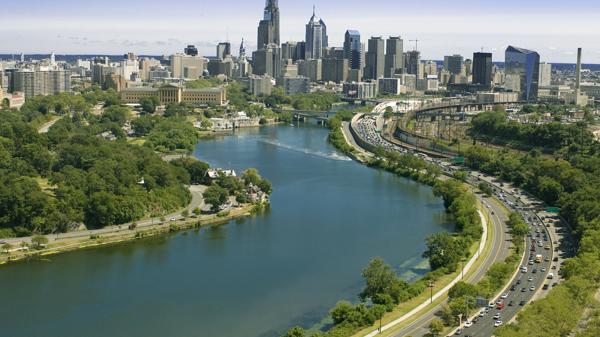 Vista Aérea de Los Edificios de la Ciudad Durante el Día.. Wallpaper in 1920x1080 Resolution