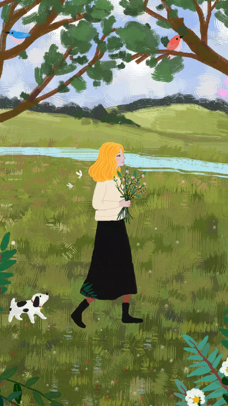 Xiaomi, Xiaomi Redmi 5, Les Gens Dans la Nature, Art, Peinture. Wallpaper in 750x1334 Resolution