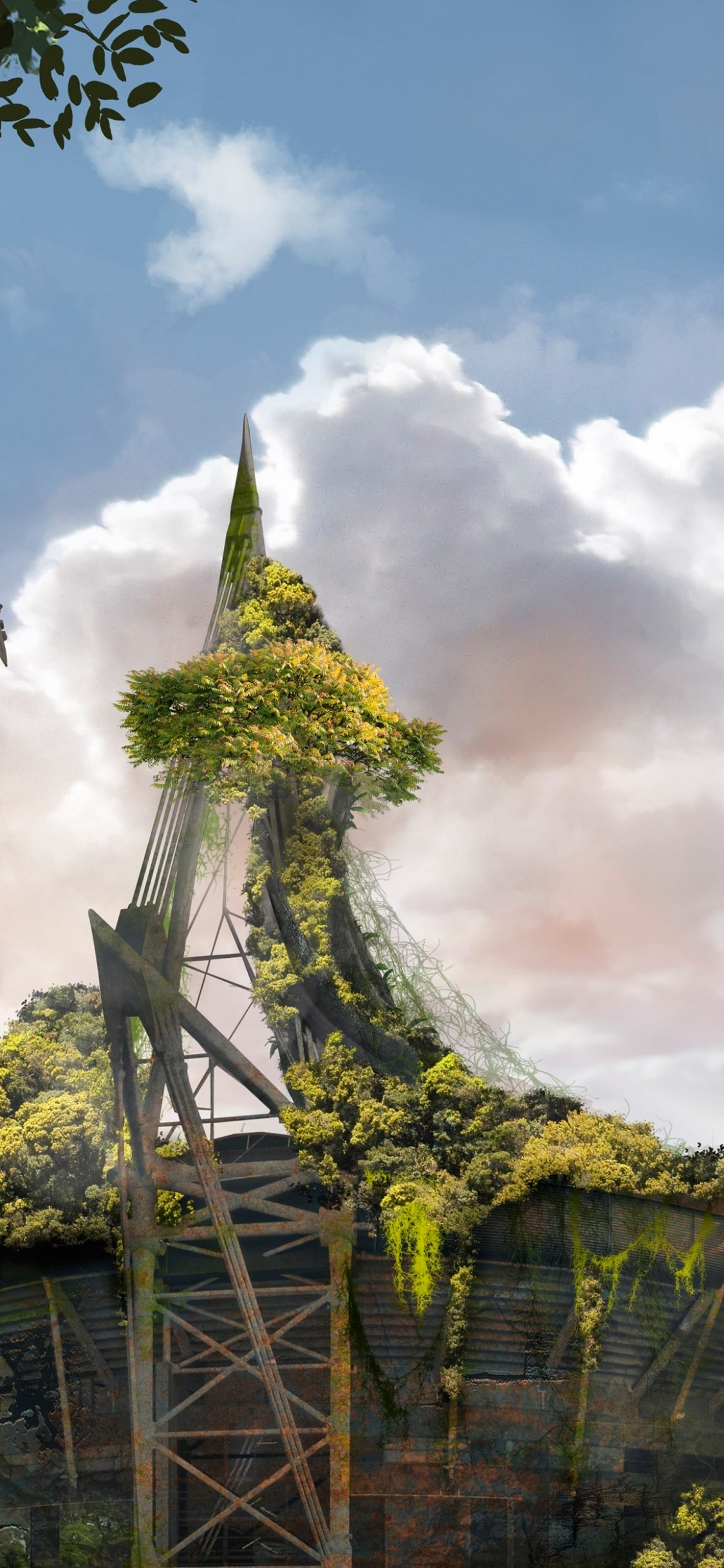 Árbol Verde y Marrón Bajo un Cielo Azul. Wallpaper in 1125x2436 Resolution