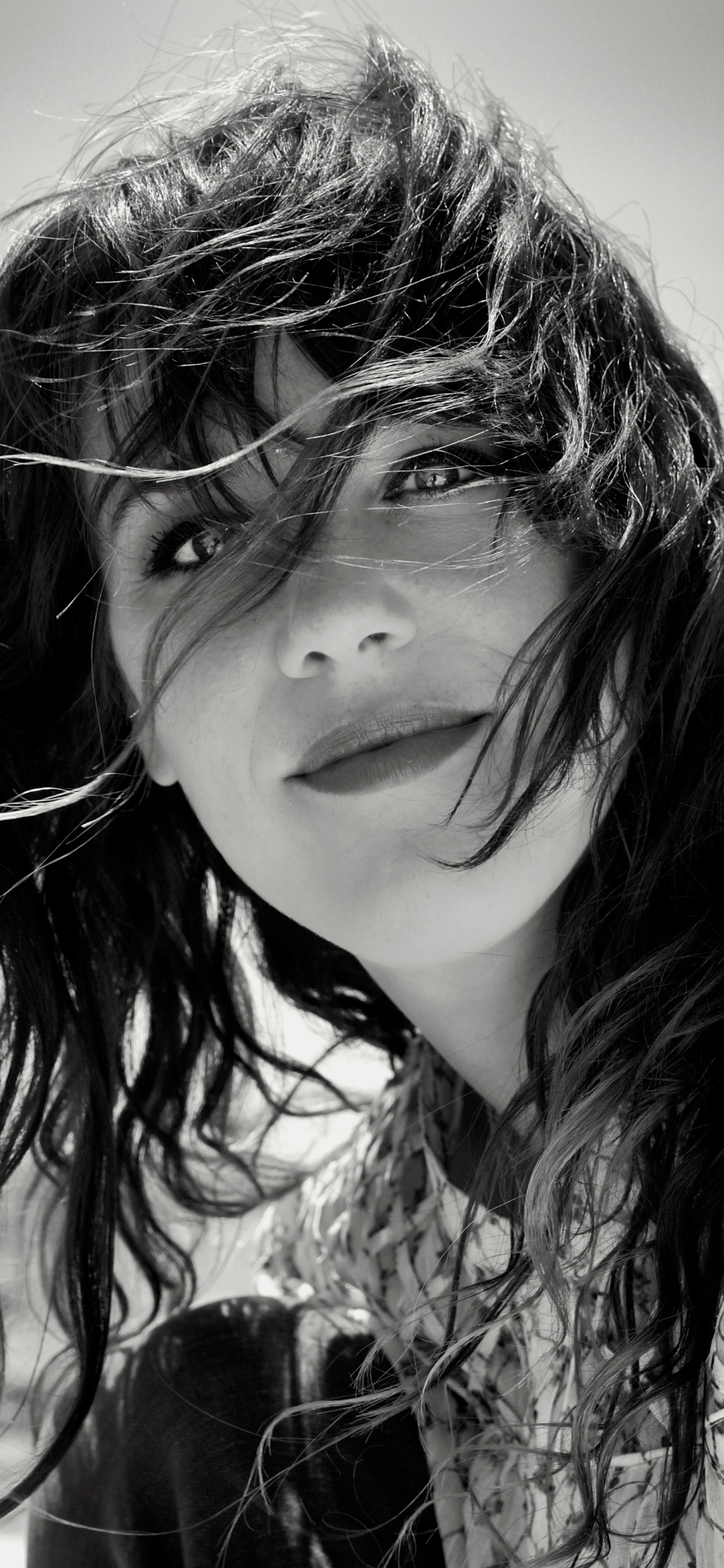 Black and White, Hair, Black, Monochrome, Beauty. Wallpaper in 1242x2688 Resolution