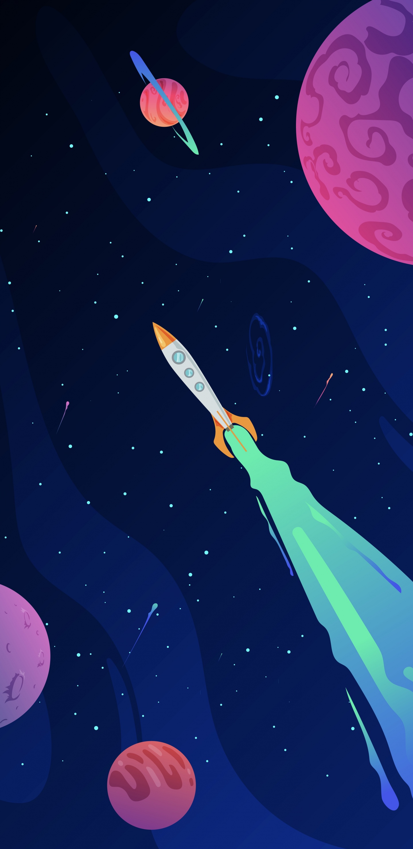 Espace, Atmosphère, Planète, Lumière, Azure. Wallpaper in 1440x2960 Resolution