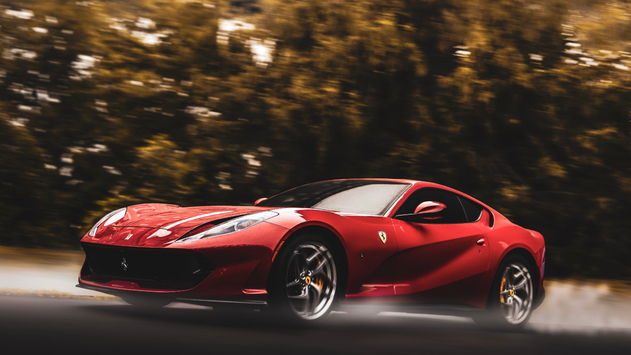 Ferrari Rouge 458 Italia Sur Route Pendant la Journée. Wallpaper in 1280x720 Resolution