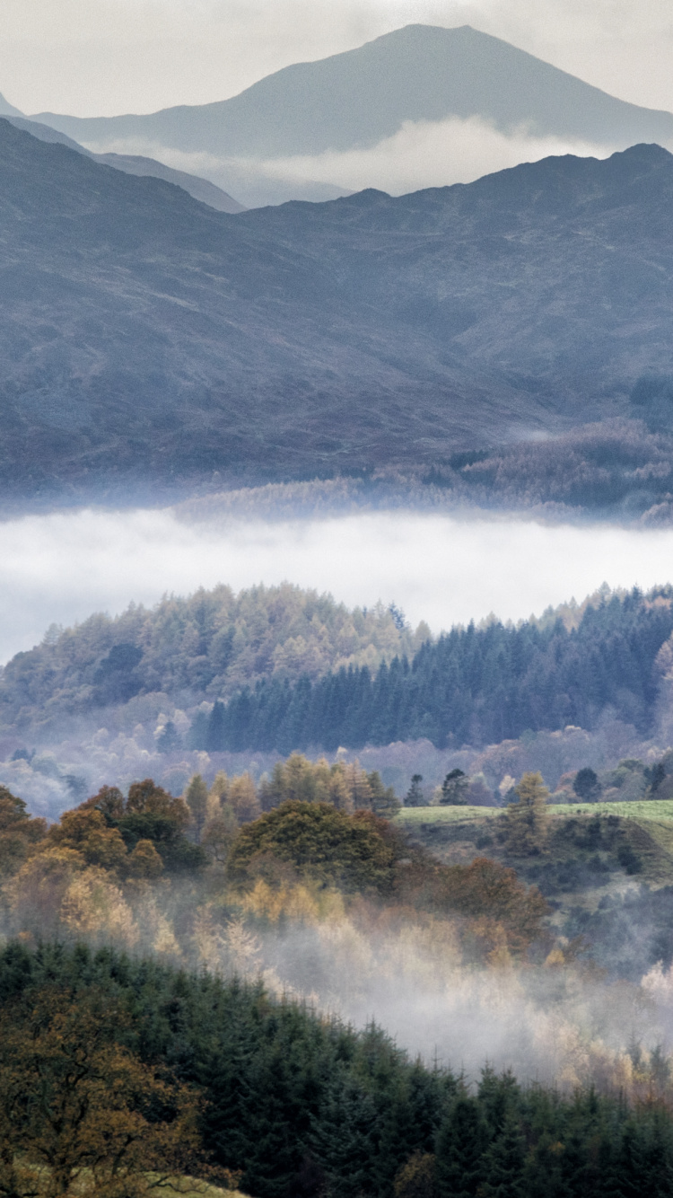 Grüne Wiese in Der Nähe Des Berges Unter Weißen Wolken Tagsüber Clouds. Wallpaper in 750x1334 Resolution