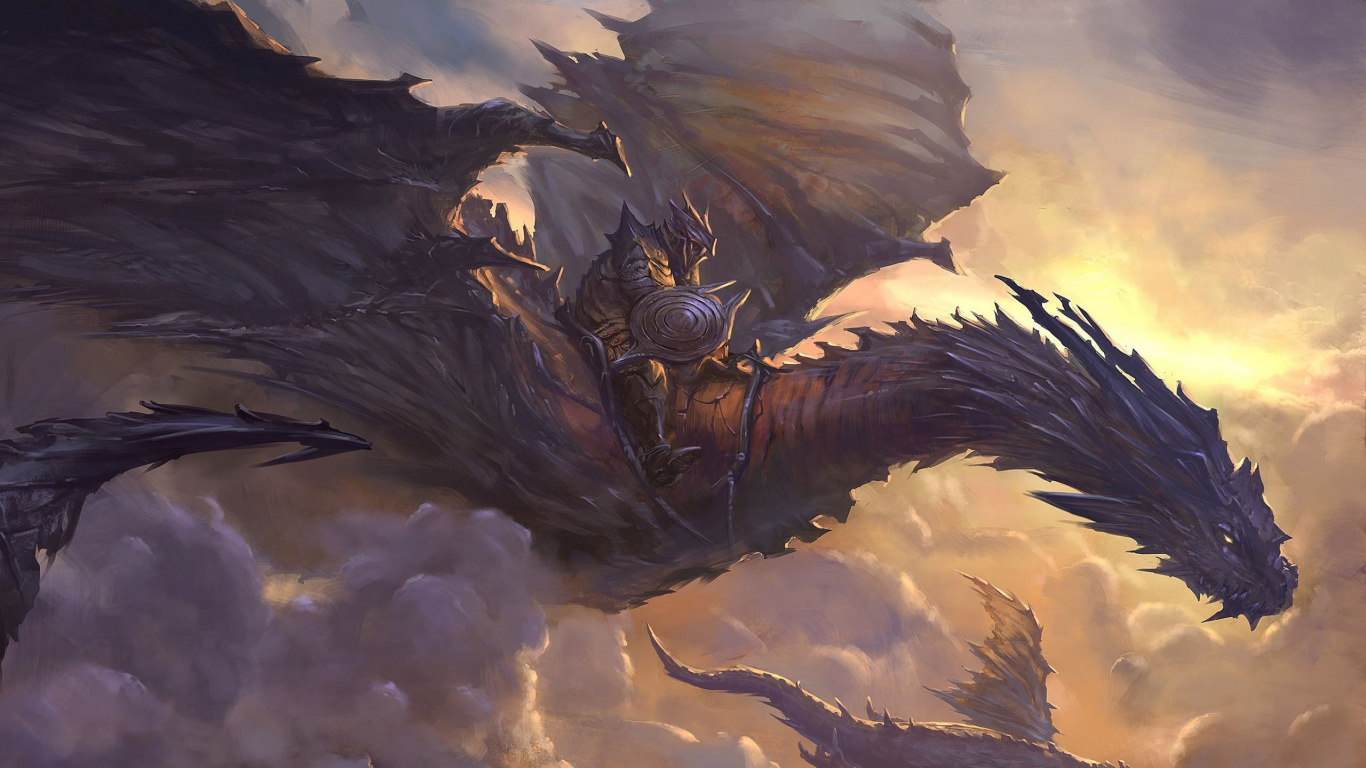 龙, 神秘的生物, 翼, 幻想, 屠龙 壁纸 1366x768 允许