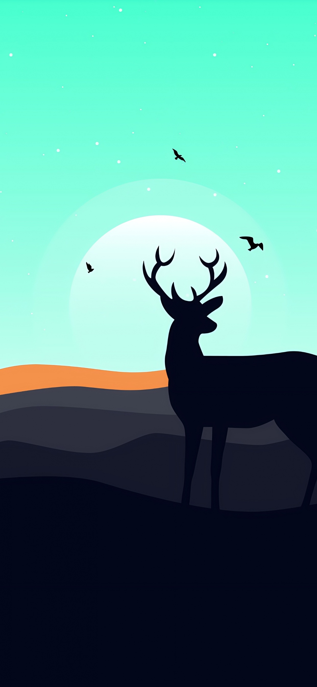 Deer, Reindeer, Elk, Natural Environment, Art. Wallpaper in 1242x2688 Resolution