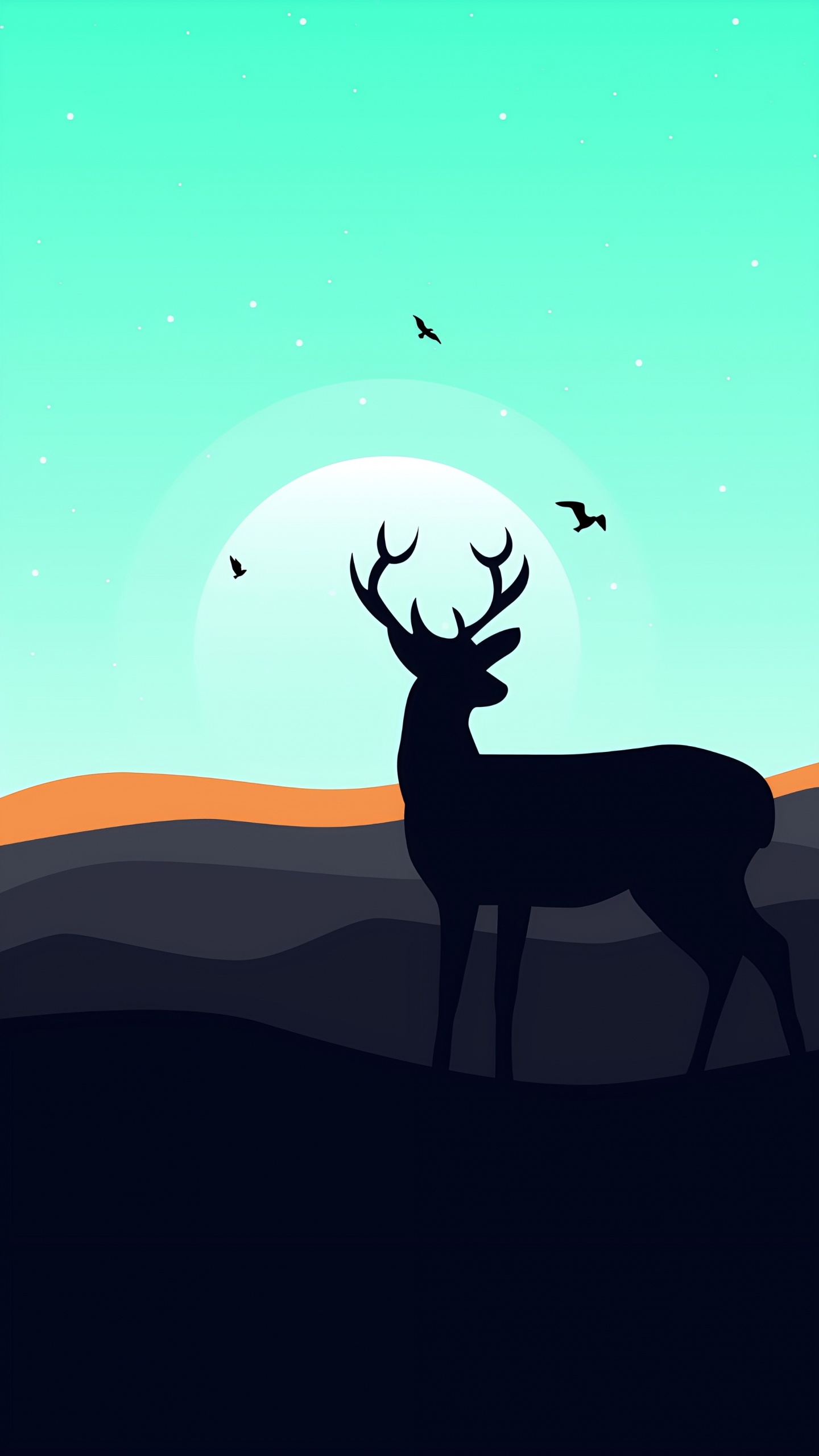 Deer, Reindeer, Elk, Natural Environment, Art. Wallpaper in 1440x2560 Resolution