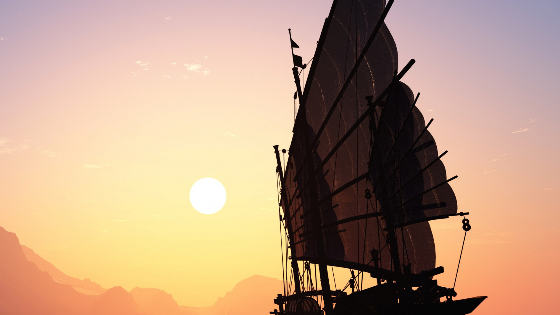 Silhouette de Tour Pendant le Coucher du Soleil. Wallpaper in 1920x1080 Resolution