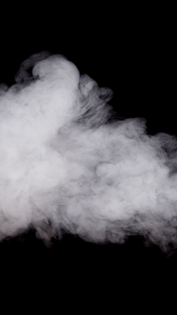 White Smoke on Black Background. Wallpaper in 750x1334 Resolution