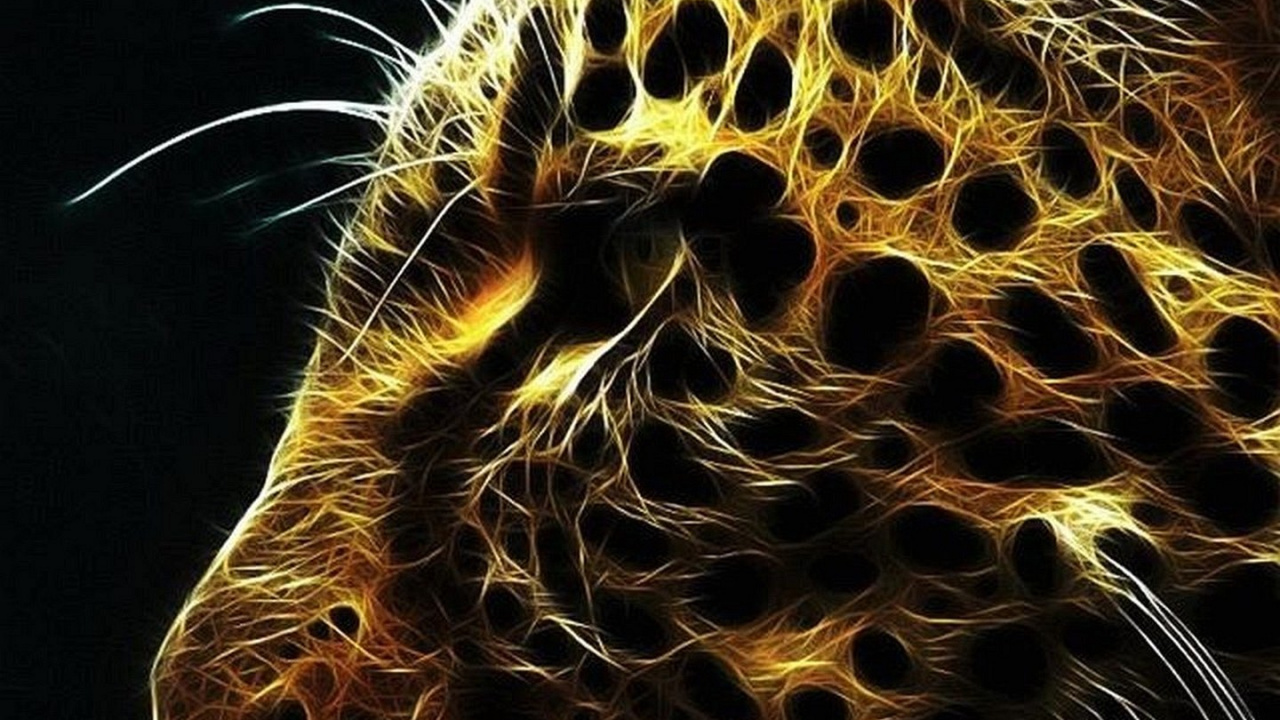 Ilustración de Leopardo Marrón y Negro. Wallpaper in 1280x720 Resolution