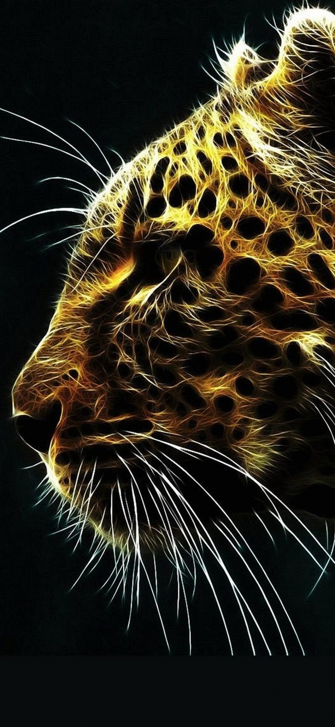 Illustration de Léopard Marron et Noir. Wallpaper in 1125x2436 Resolution