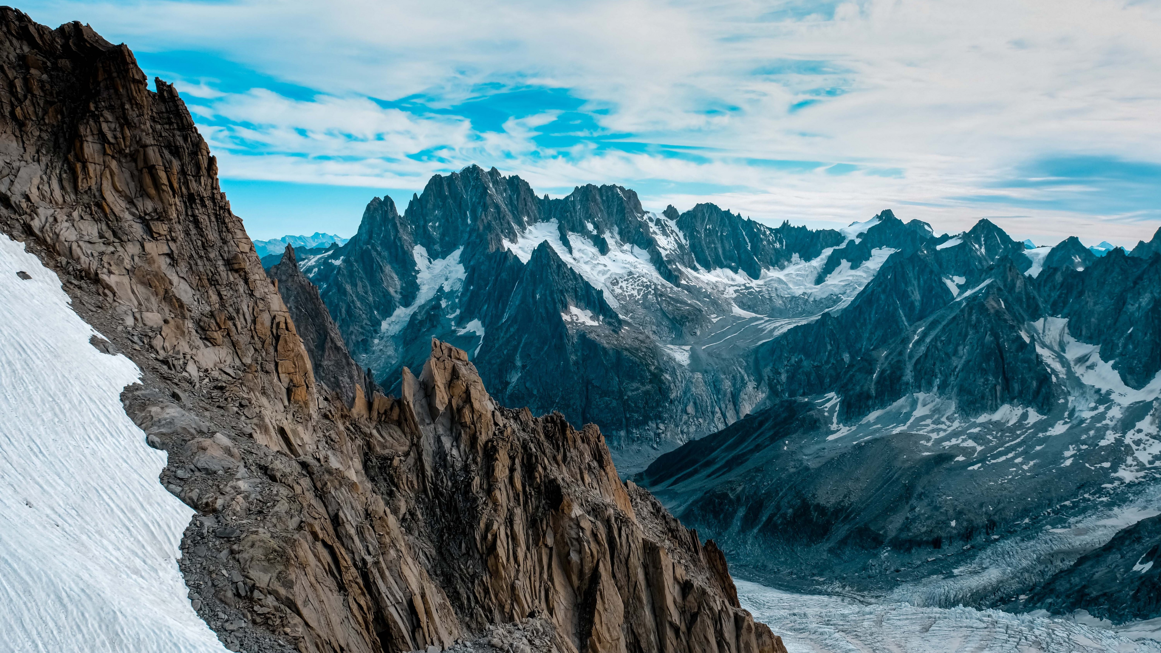 Mer de Glace, Borovicov Igor Services Consulting, Cloud, Mountain, Blue. Wallpaper in 3840x2160 Resolution