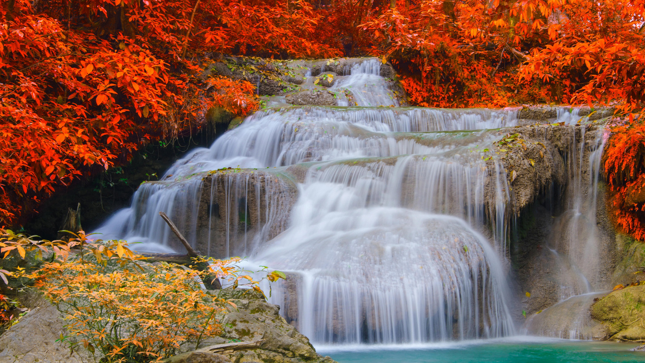 Time Lapse Photography of Water Falls. Wallpaper in 1280x720 Resolution