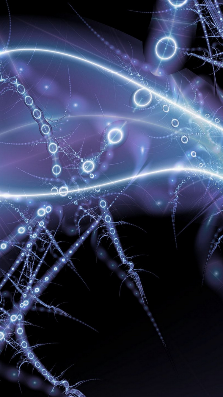 Blue and White Light Streaks. Wallpaper in 750x1334 Resolution