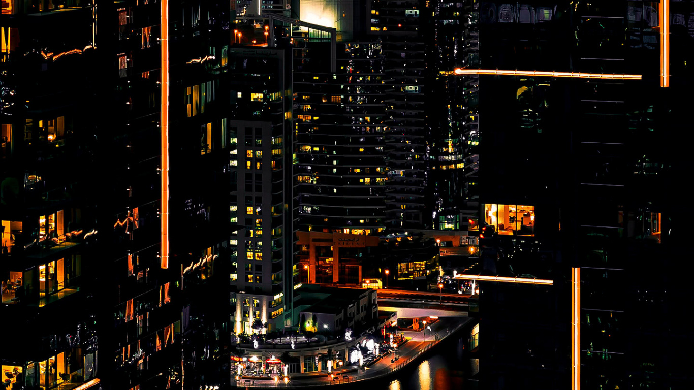 Soundcloud, Art, Spotify, Building, Skyscraper. Wallpaper in 1366x768 Resolution