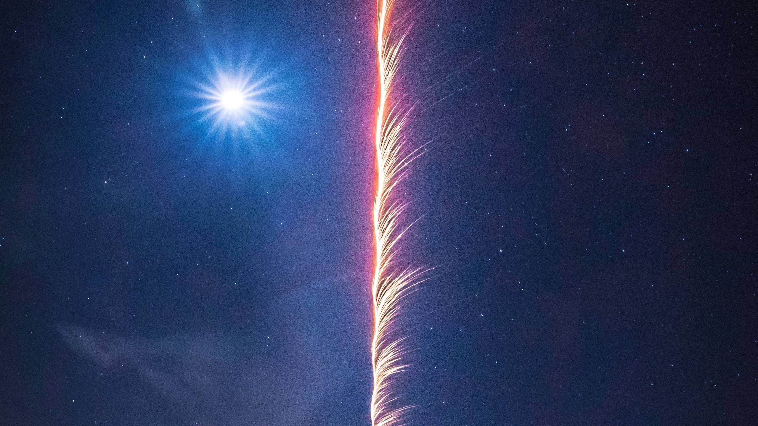 Blue and White Stars in The Sky. Wallpaper in 2560x1440 Resolution