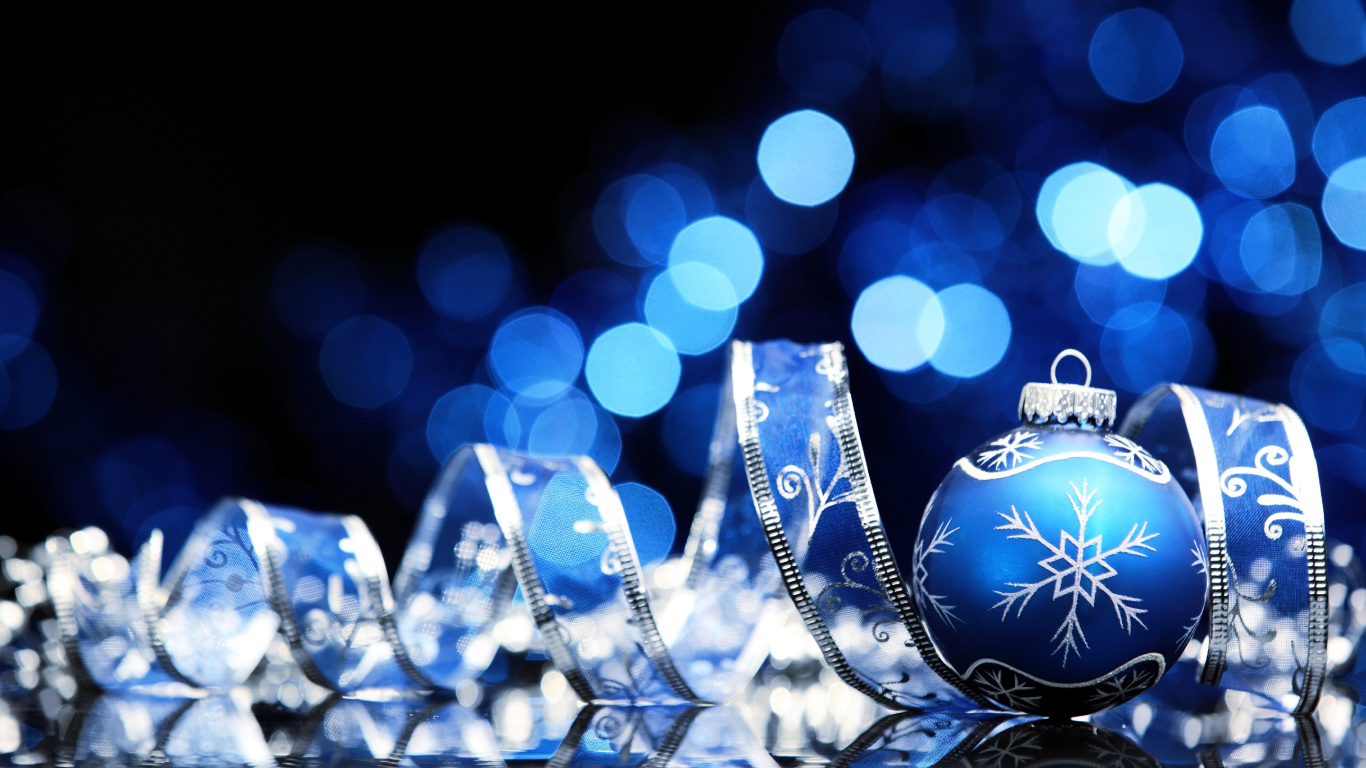 Christmas Day, Christmas Ornament, Christmas Decoration, Blue, Event. Wallpaper in 1366x768 Resolution