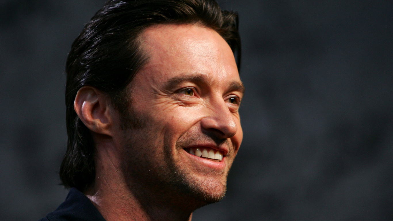 Hugh Jackman, Actor, Chin, Facial Hair, Forehead. Wallpaper in 1366x768 Resolution