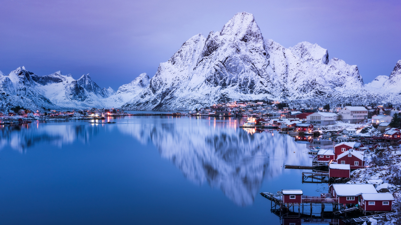 Body of Water Near Mountain During Daytime. Wallpaper in 1280x720 Resolution