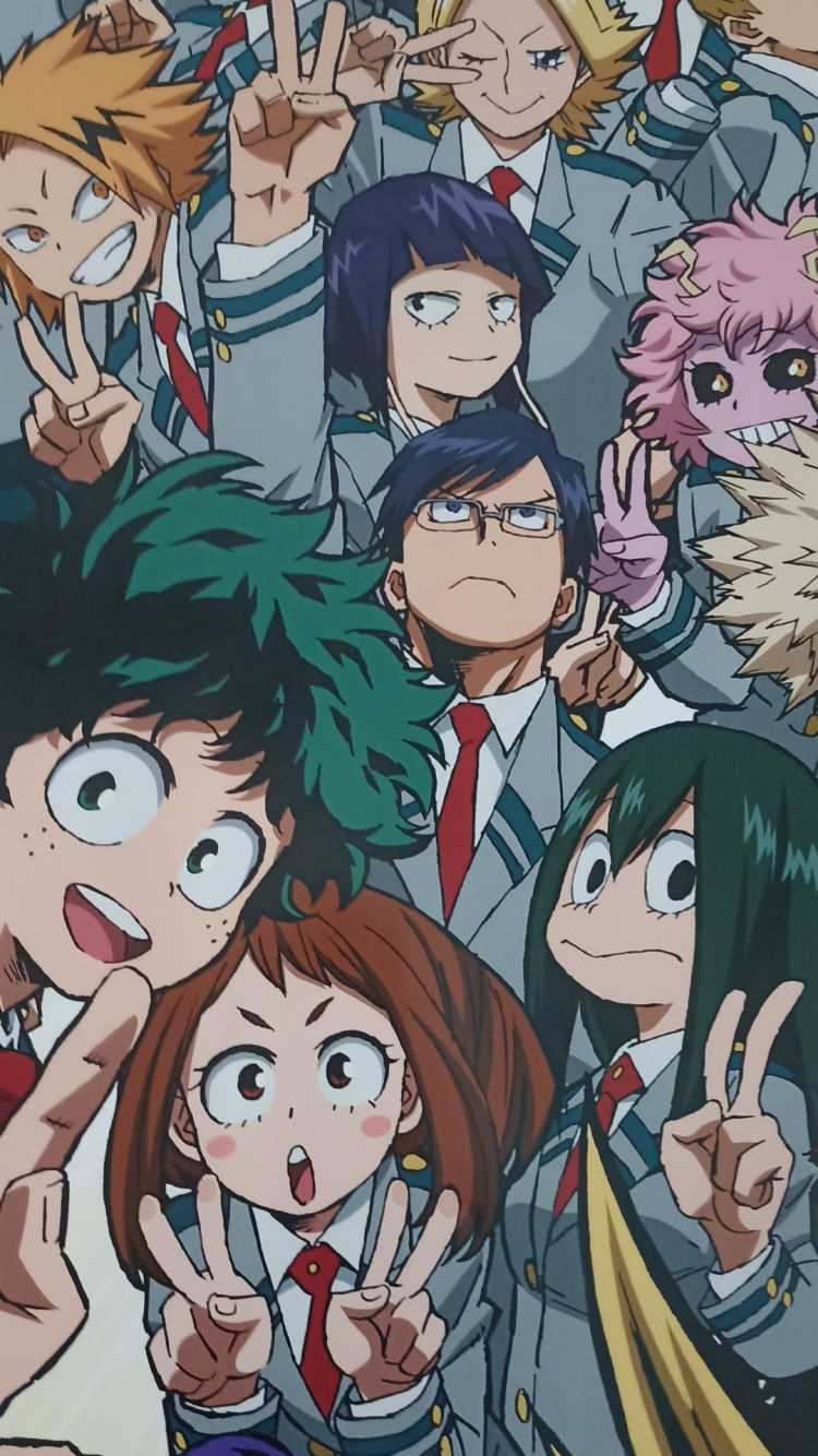 Mein Helden-Akademie-Quiz, Shoto Todoroki, Izuku Midoriya, My Hero Academia, Katsuki Bakugo. Wallpaper in 750x1334 Resolution