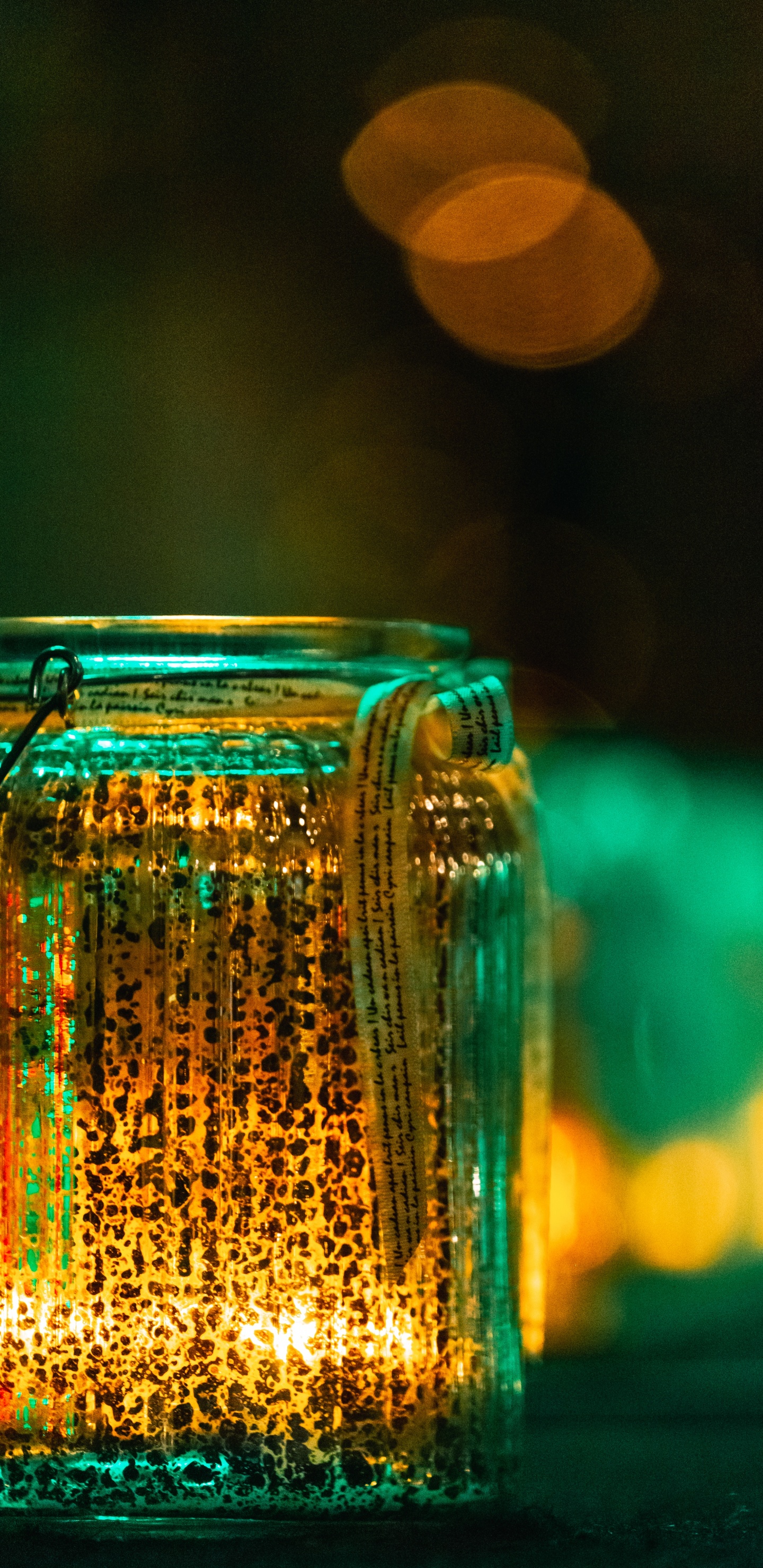 Clear Glass Jar With String Lights. Wallpaper in 1440x2960 Resolution