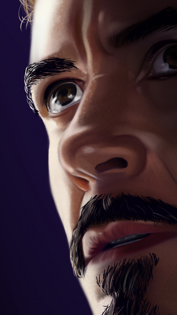 Mans Cara Con Los Ojos Cerrados. Wallpaper in 750x1334 Resolution