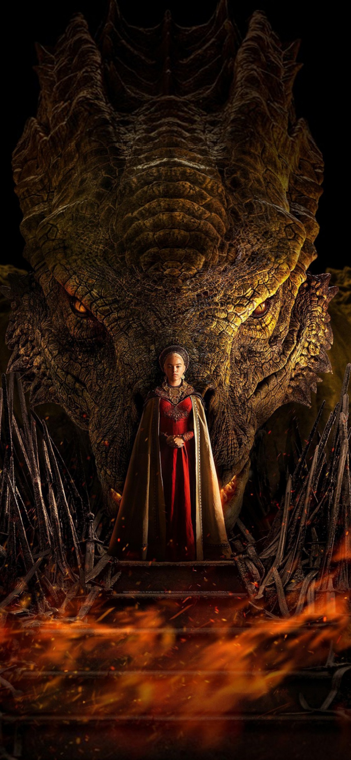 Princesse Rhaenyra Targaryen, Sang de Feu, Maison Targaryen, Télévision, Dragon. Wallpaper in 1125x2436 Resolution