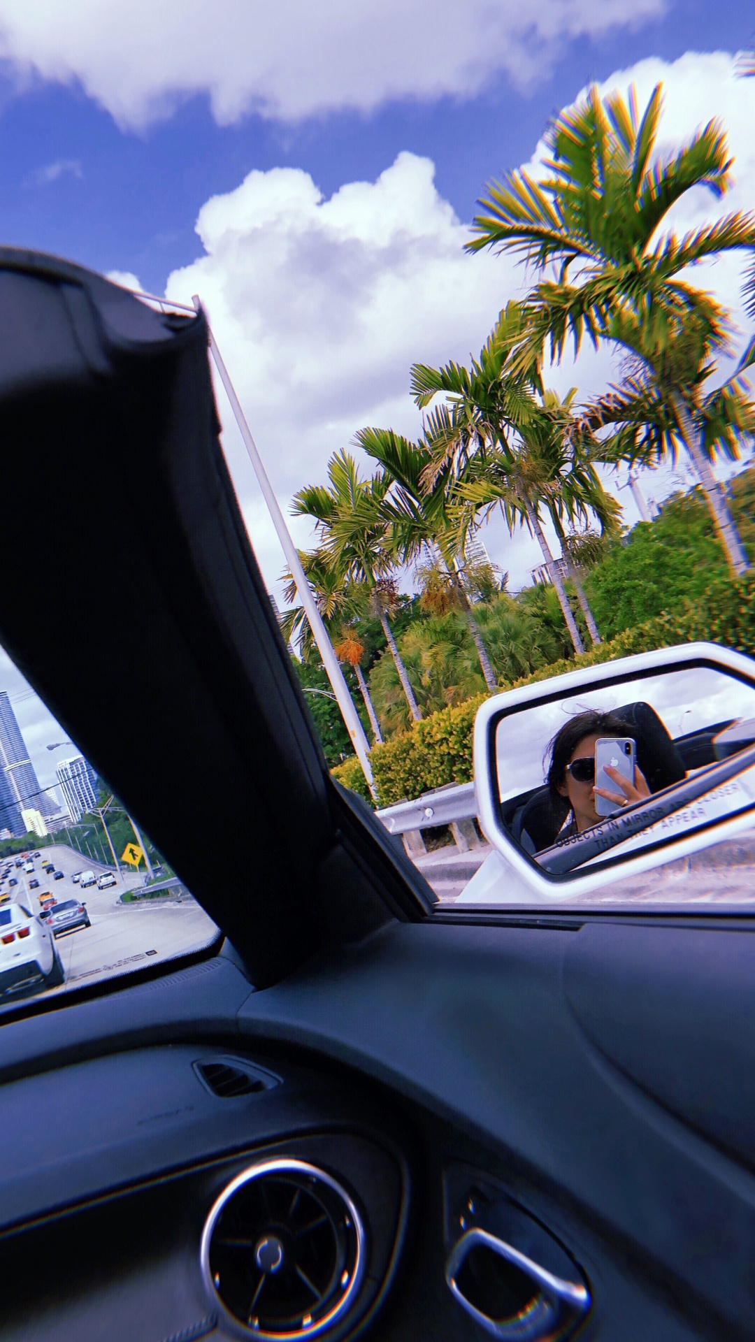 Compact Car, Eyewear, Road, Automotive Mirror, Steering Part. Wallpaper in 1080x1920 Resolution