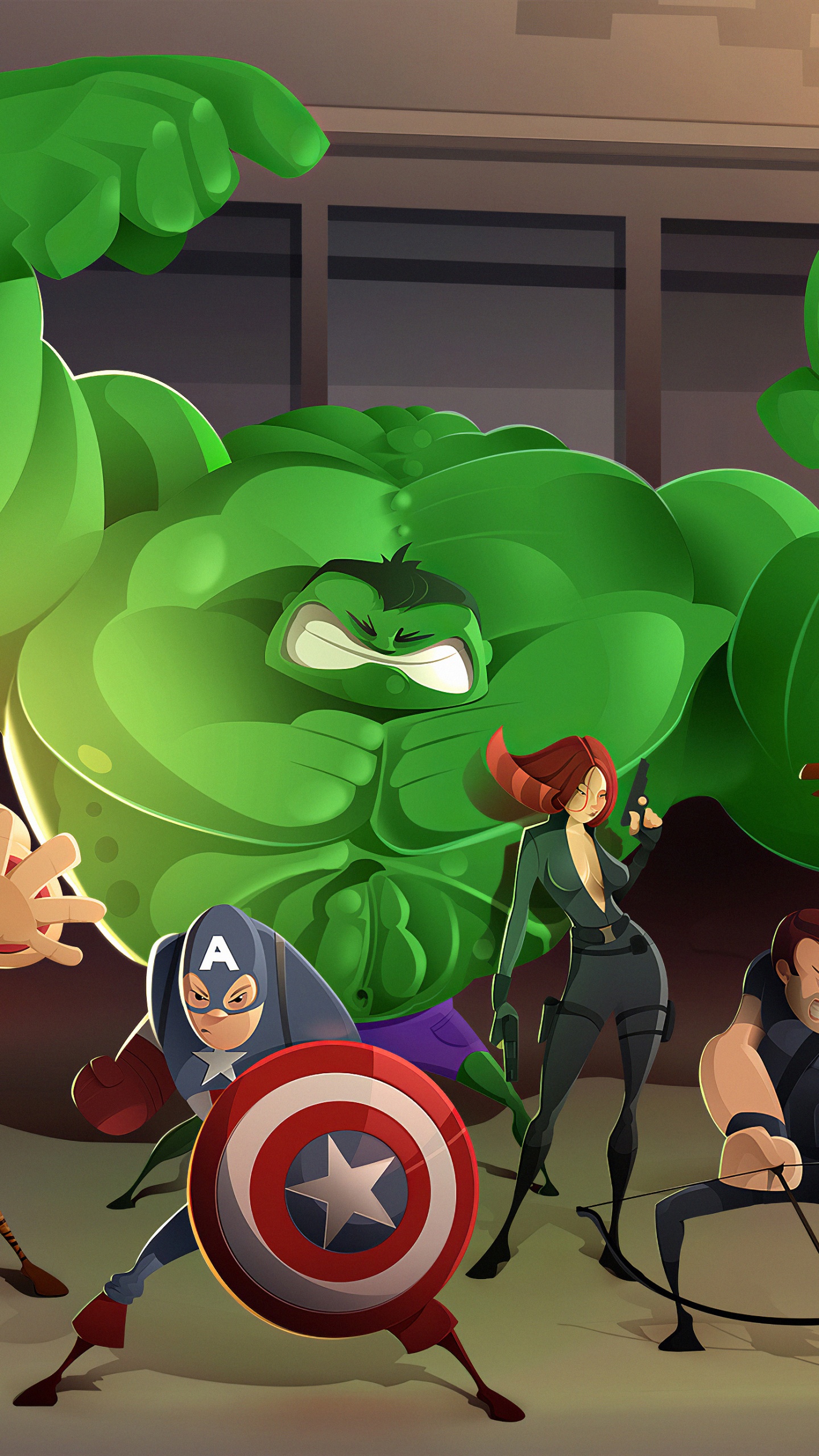 Hulk, Superhero, Green, Cartoon, Amusement. Wallpaper in 1440x2560 Resolution