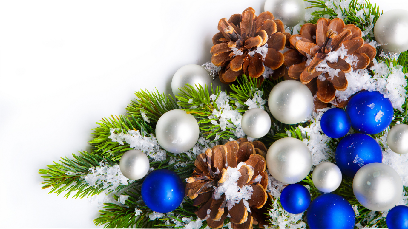 Weihnachten, Neujahr, Weihnachtsdekoration, Christmas Ornament, Baum. Wallpaper in 1366x768 Resolution