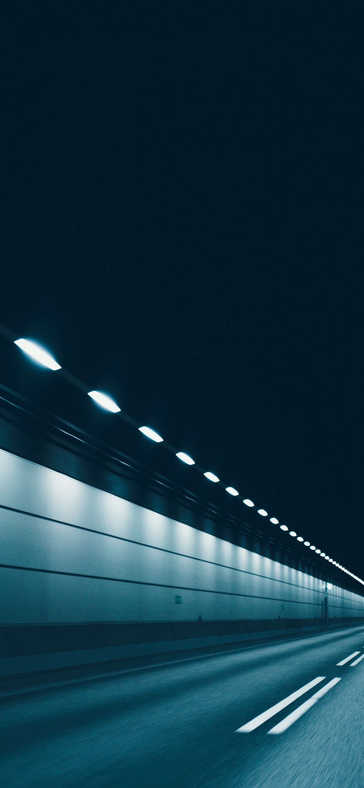 Black and White Road During Night Time. Wallpaper in 1242x2688 Resolution