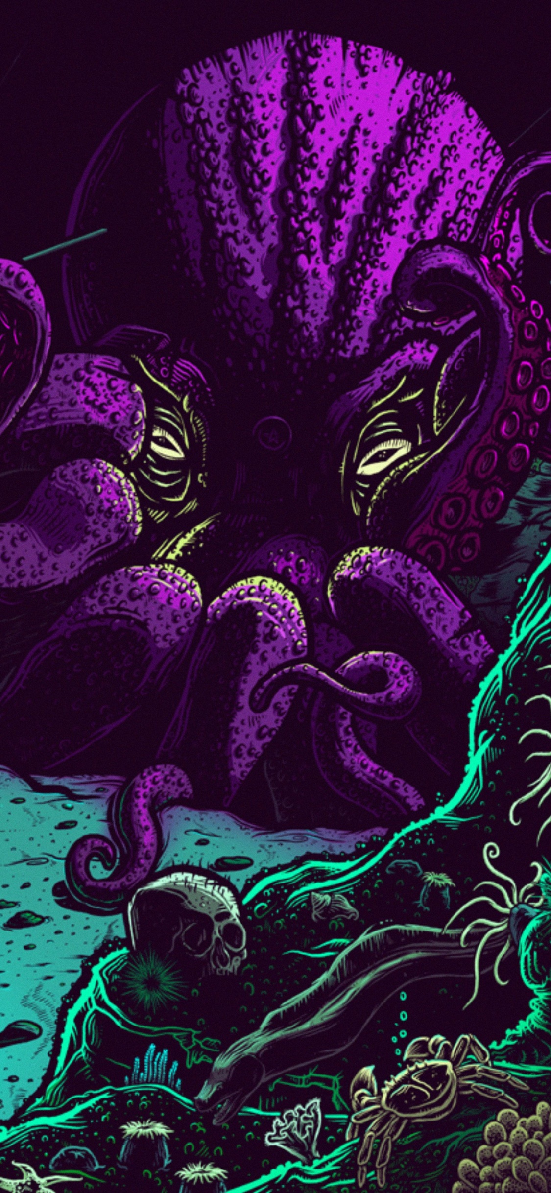 Lila Drache Mit Flügeln Abbildung. Wallpaper in 1125x2436 Resolution