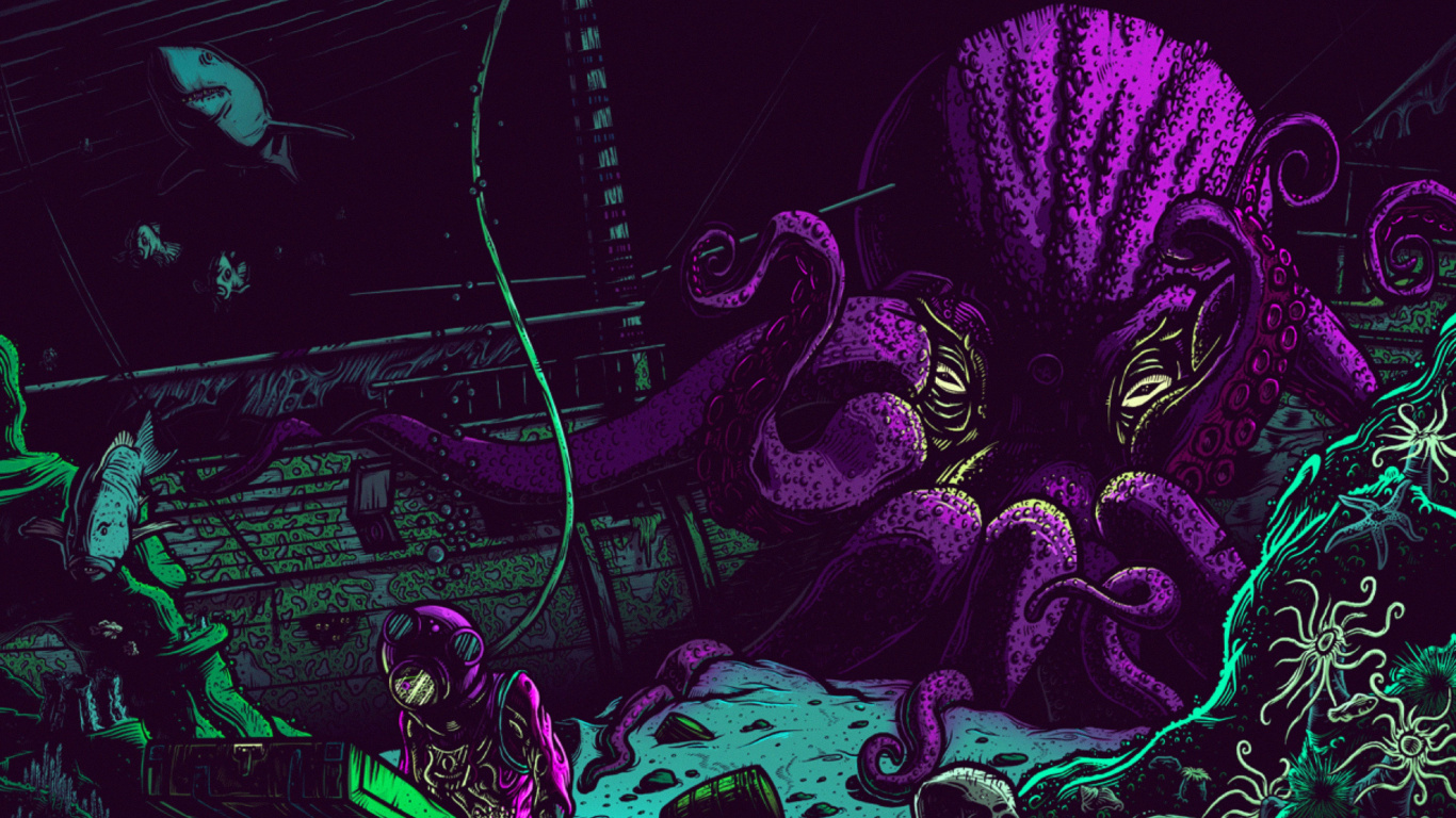 Purple Dragon With Wings Illustration. Wallpaper in 1366x768 Resolution