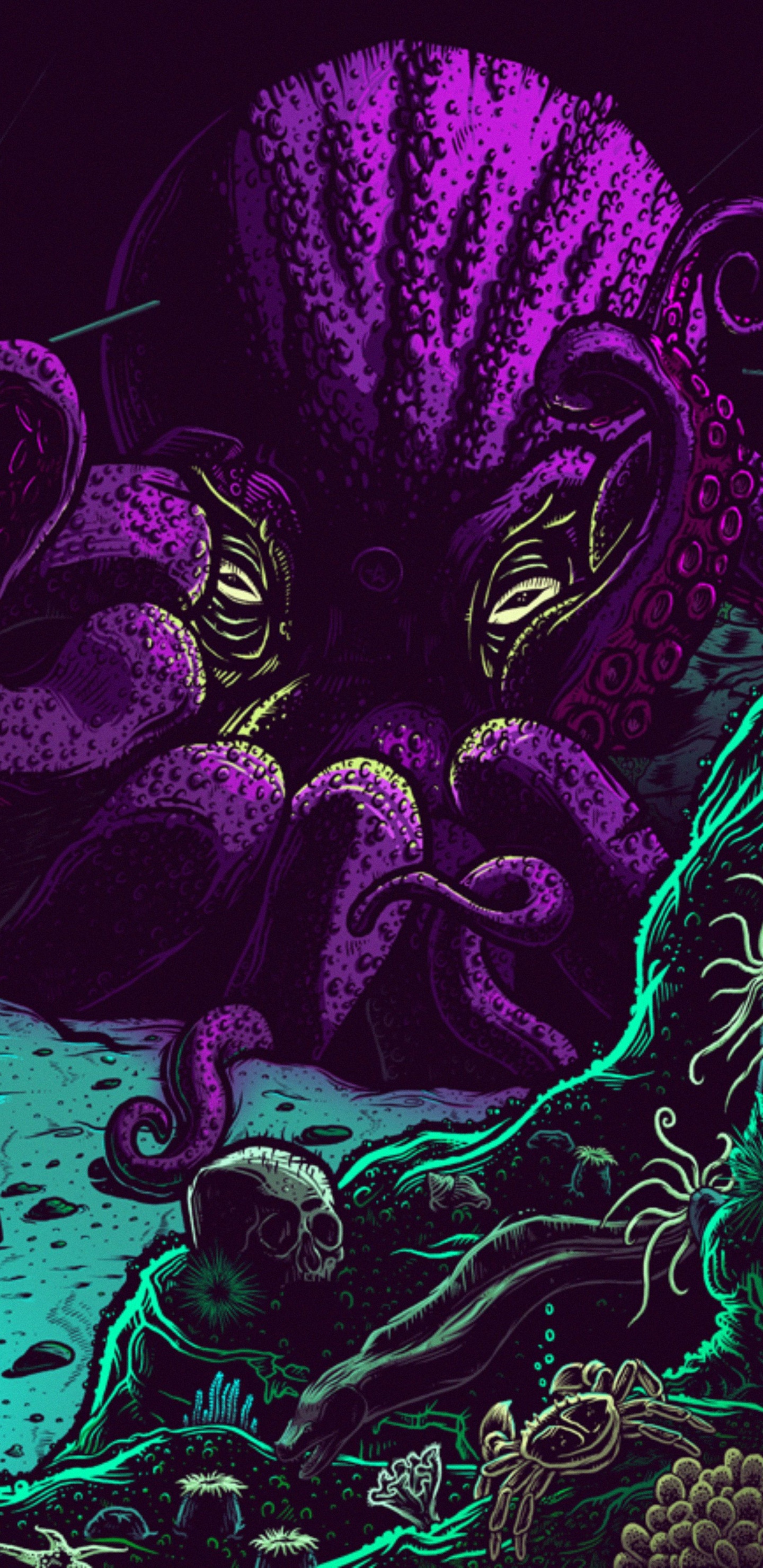 Purple Dragon With Wings Illustration. Wallpaper in 1440x2960 Resolution