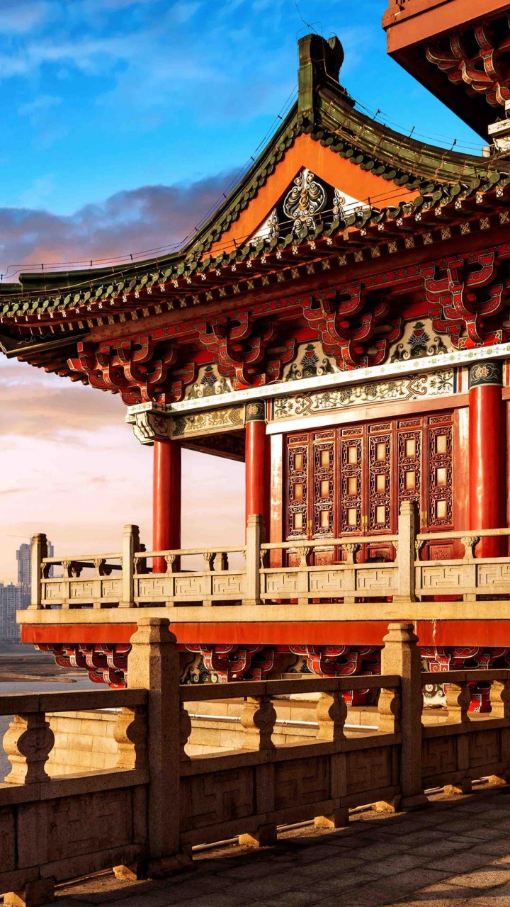 中国建筑, 里程碑, 寺庙, 城市, 旅游业 壁纸 720x1280 允许