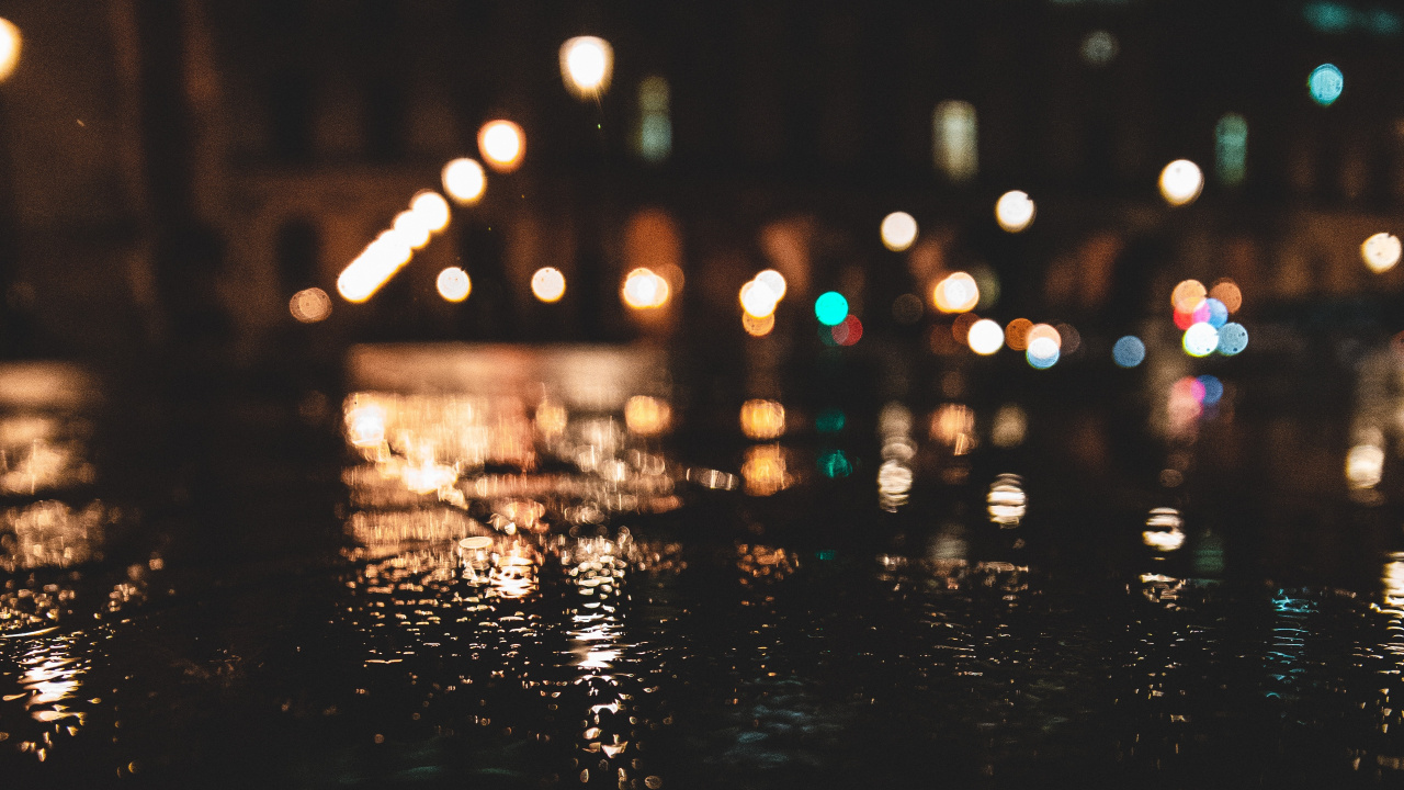 Photographie Bokeh Des Lumières de la Ville Pendant la Nuit. Wallpaper in 1280x720 Resolution