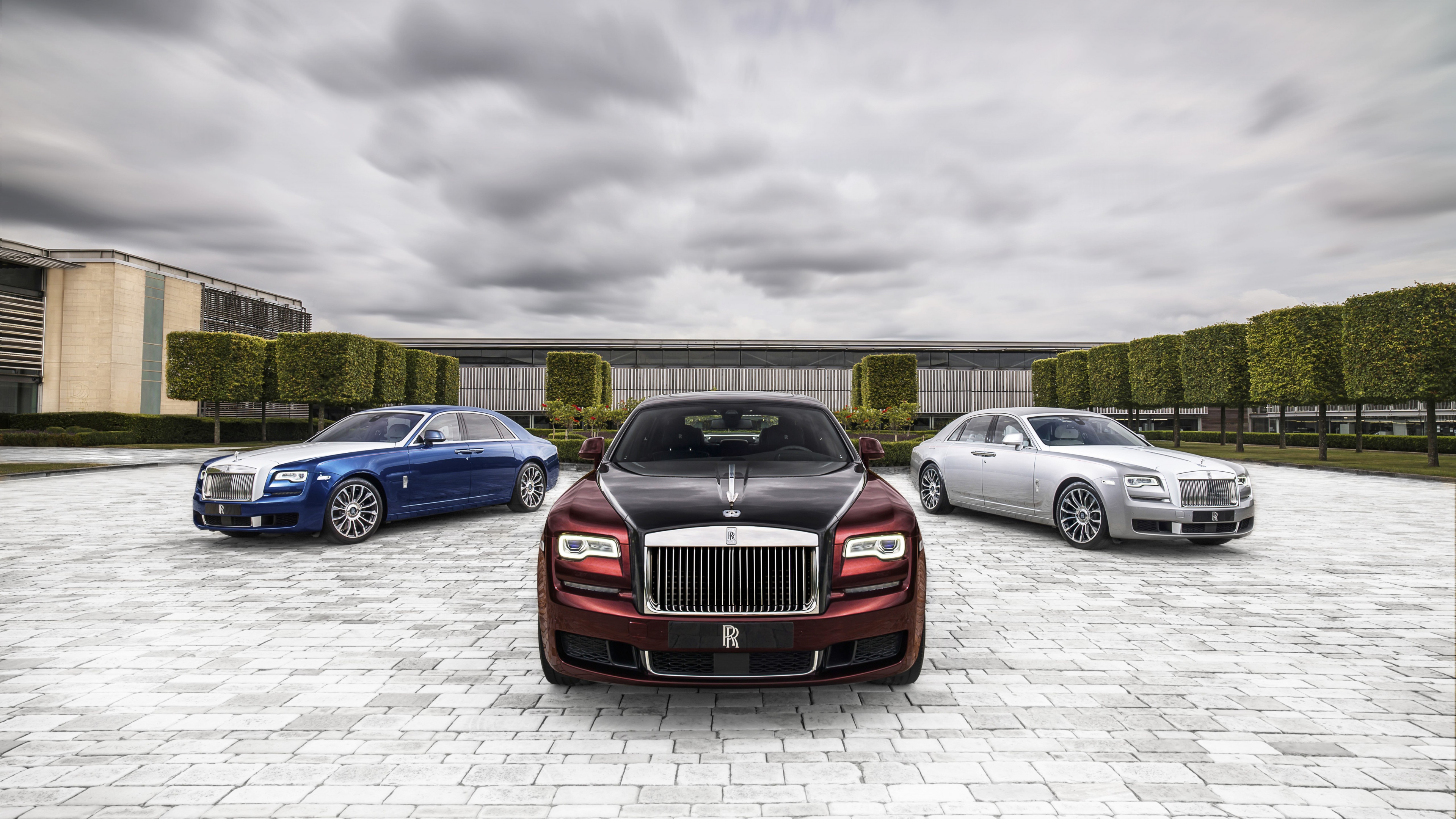 Rolls-Royce Ghost, Rolls-Royce Ghost 2019, Rolls-Royce Ghost 2020, Rolls-royce, Esprit D'extase. Wallpaper in 3840x2160 Resolution
