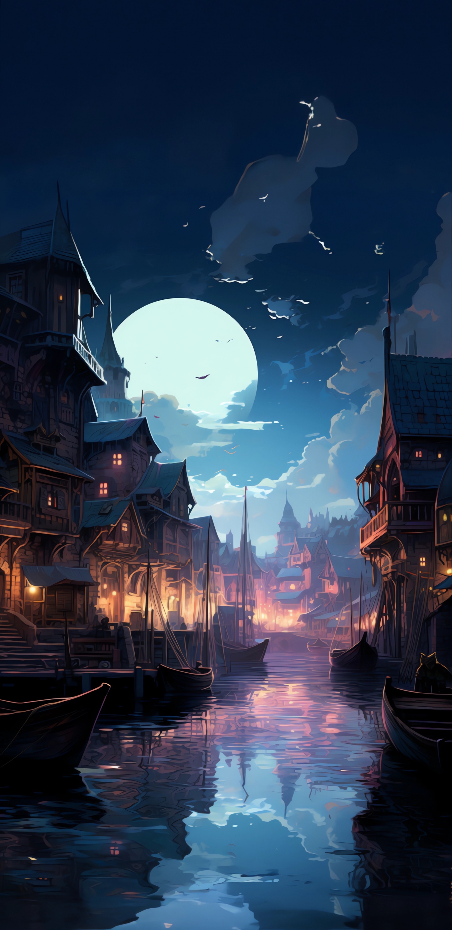 Barco, Dibujo, Diseño Gráfico, Ambiente, Luz. Wallpaper in 1440x2960 Resolution