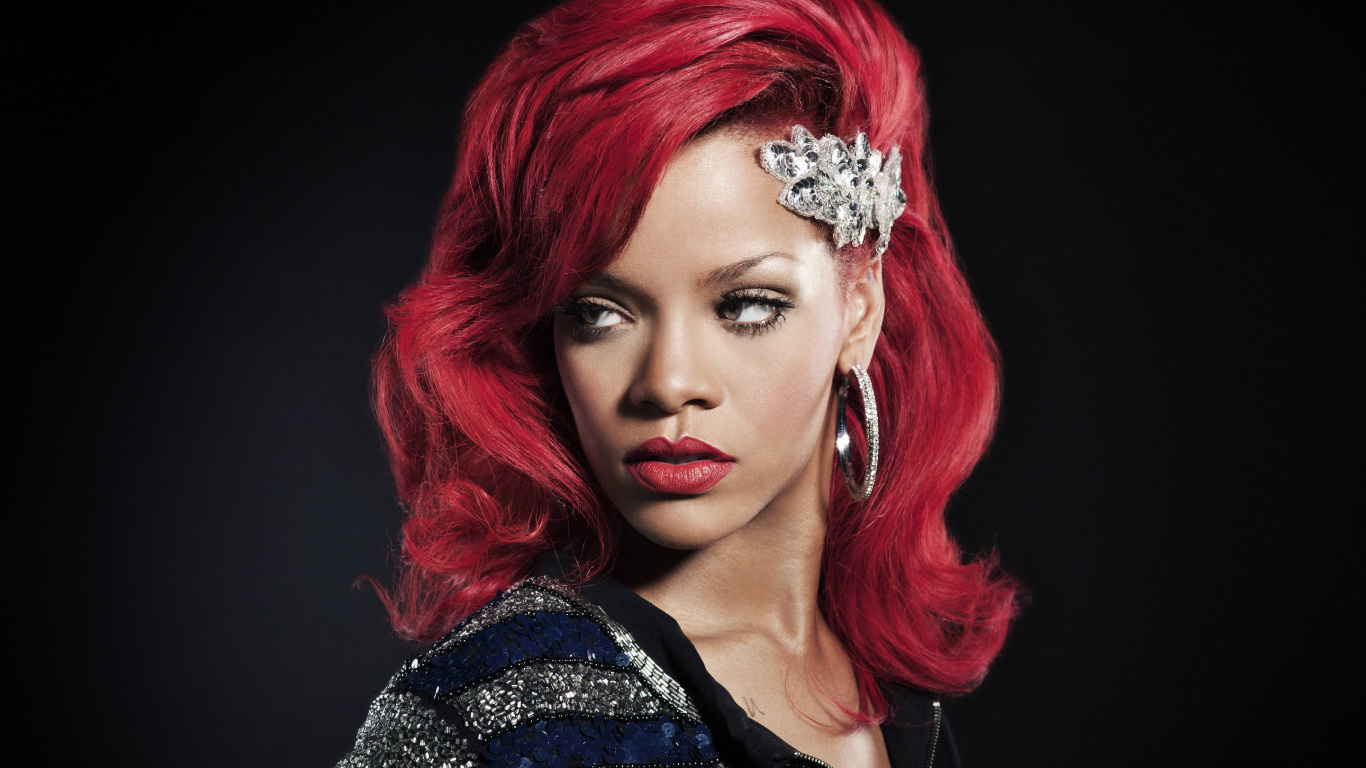 Rihanna, el Pelo Rojo, Cabello, Rojo, Ceja. Wallpaper in 1366x768 Resolution