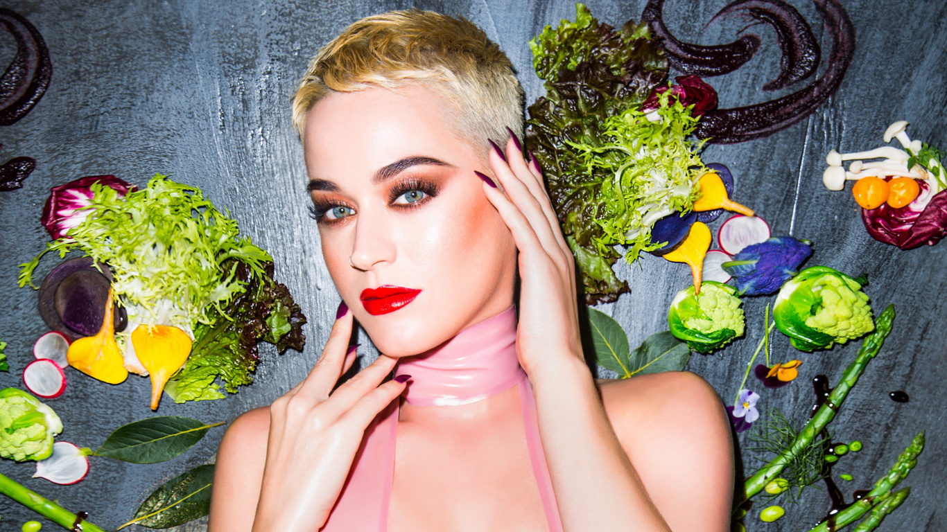 Katy Perry, Assistez à la Tournée, Témoin, Bon Appetit, Coiffure. Wallpaper in 1366x768 Resolution