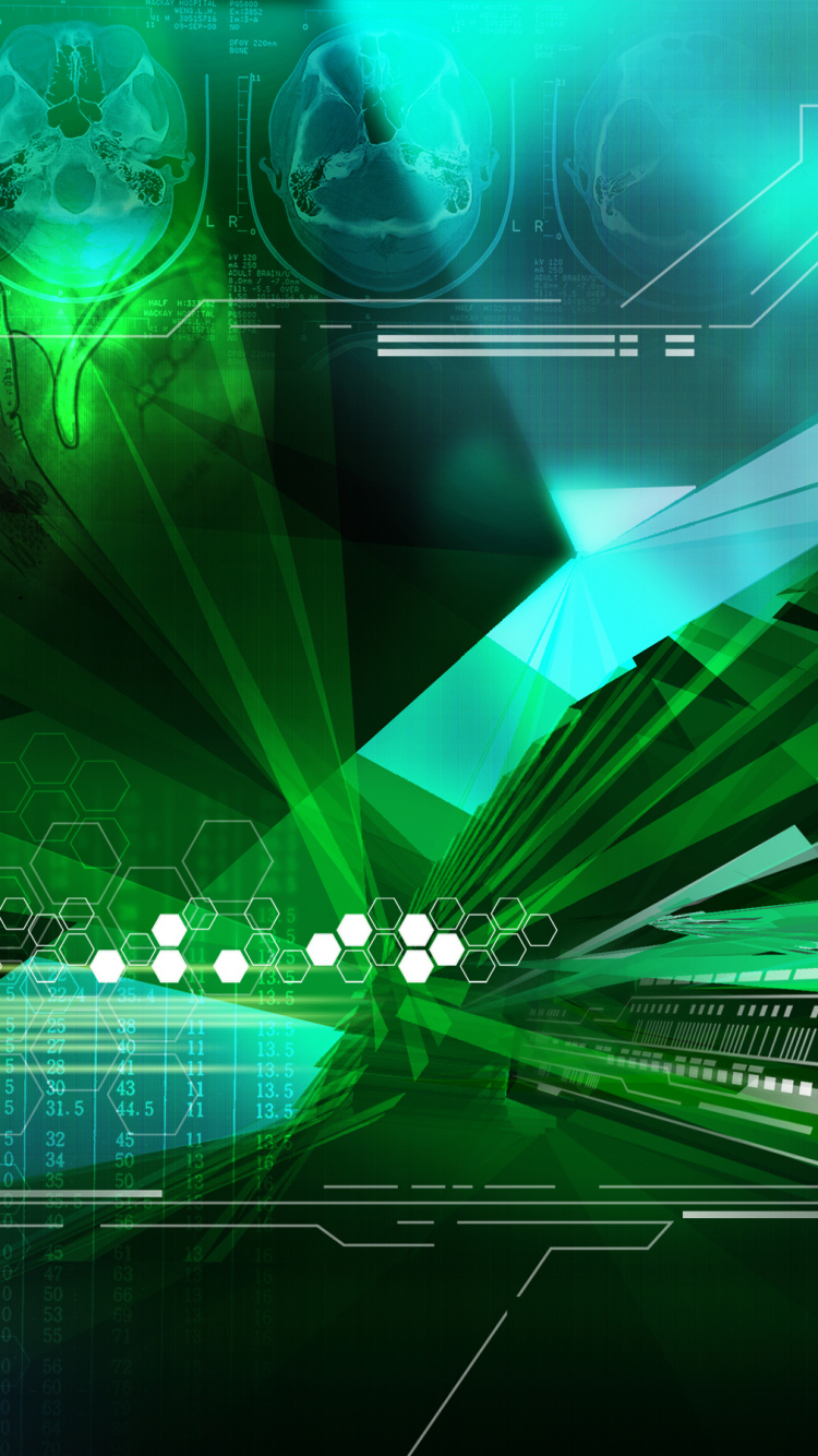 Green and Black Light Streaks. Wallpaper in 750x1334 Resolution
