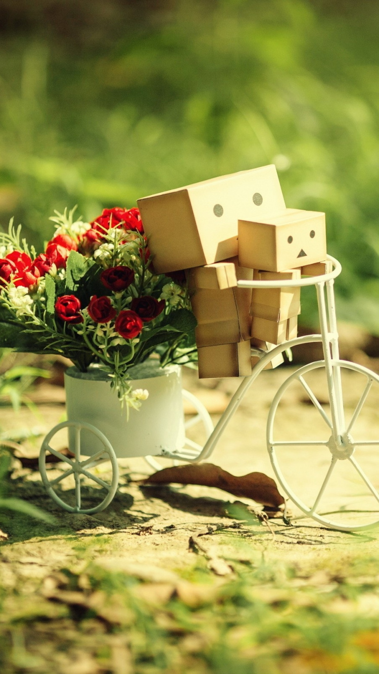 White Wooden House Miniature on Brown Wooden Table. Wallpaper in 750x1334 Resolution